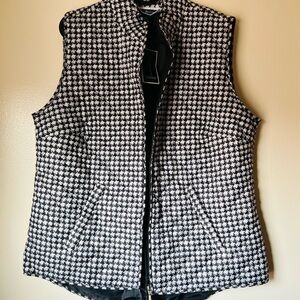 Karen Scott Black and White Checkered Vest